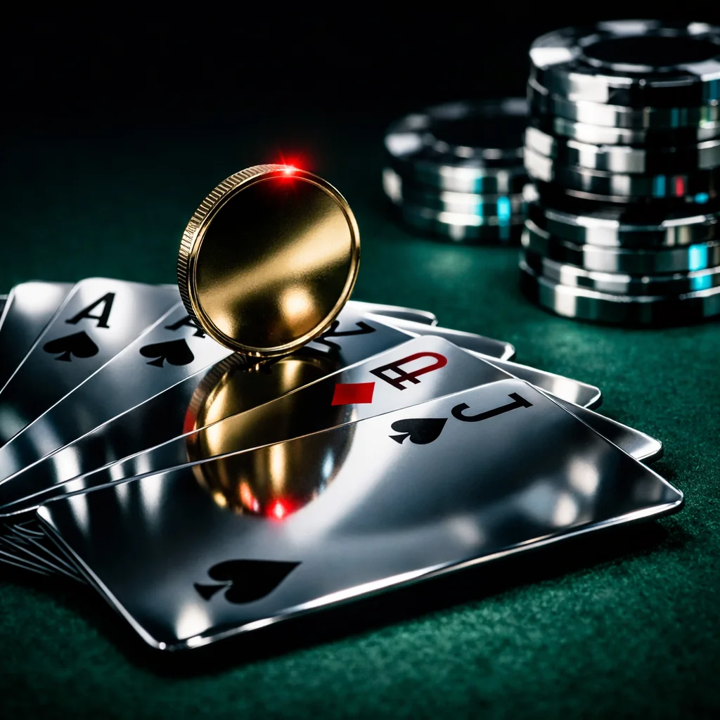 Waaier van speelkaarten op een casinotafel voor live dealer spellen